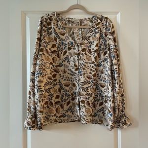 Loft Floral Print Long Sleeve Top